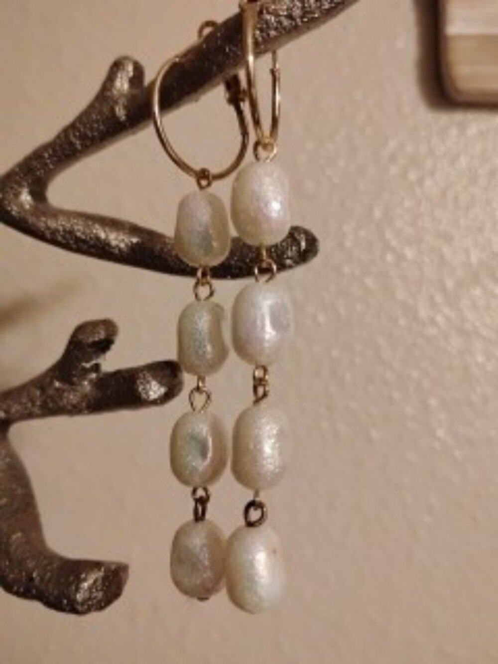 Freshwater pearl tiara earrings